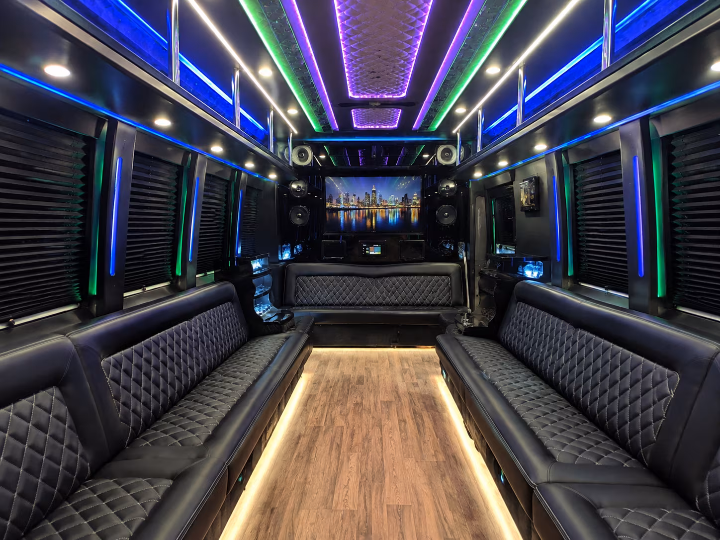 20 Passenger Party Bus Interior