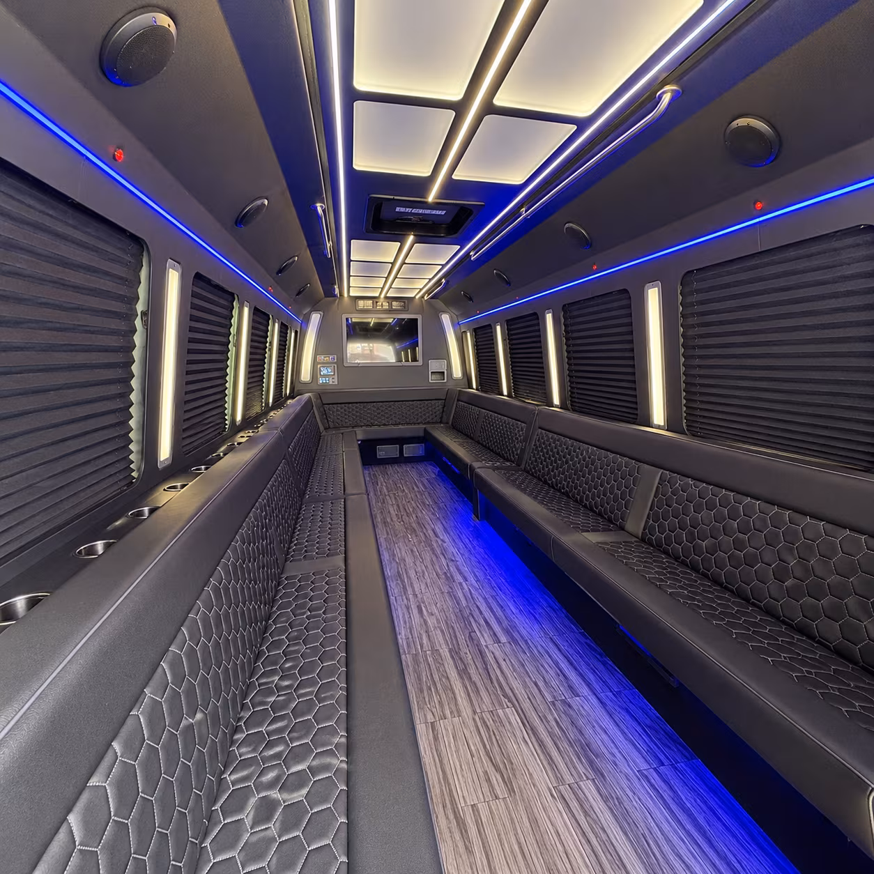 Jurupa Valley Birthday, Sweet 16, & Quinceañera Transportation party bus exterior