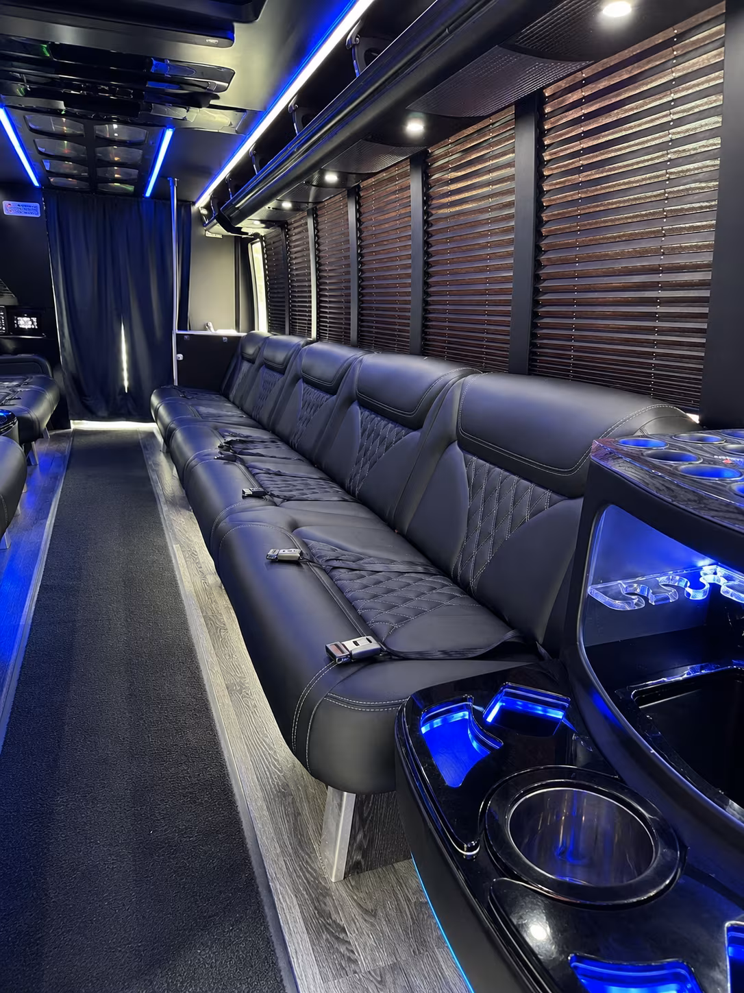 Jurupa Valley Birthday, Sweet 16, & Quinceañera Transportation party bus exterior