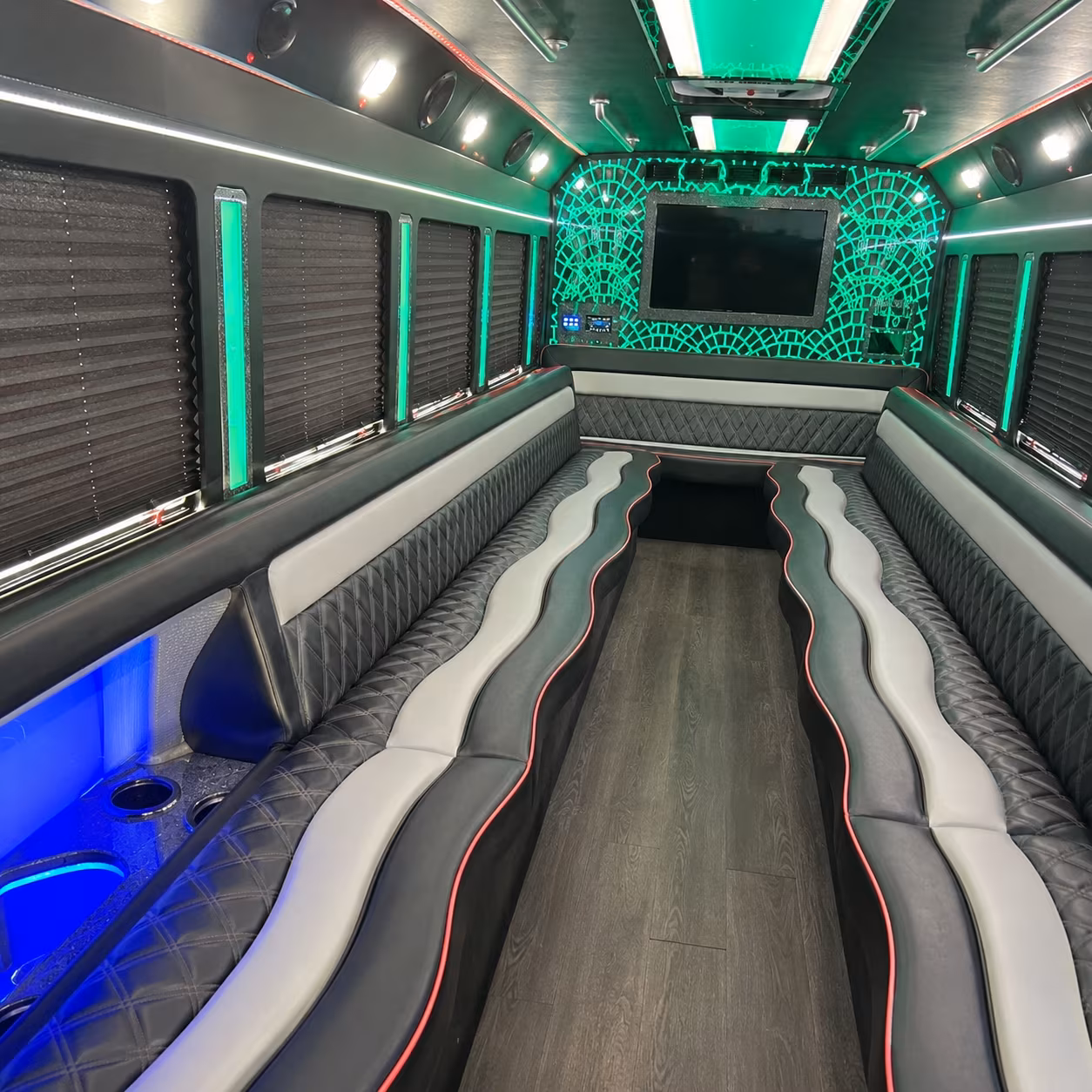 Jurupa Valley Birthday, Sweet 16, & Quinceañera Transportation party bus exterior