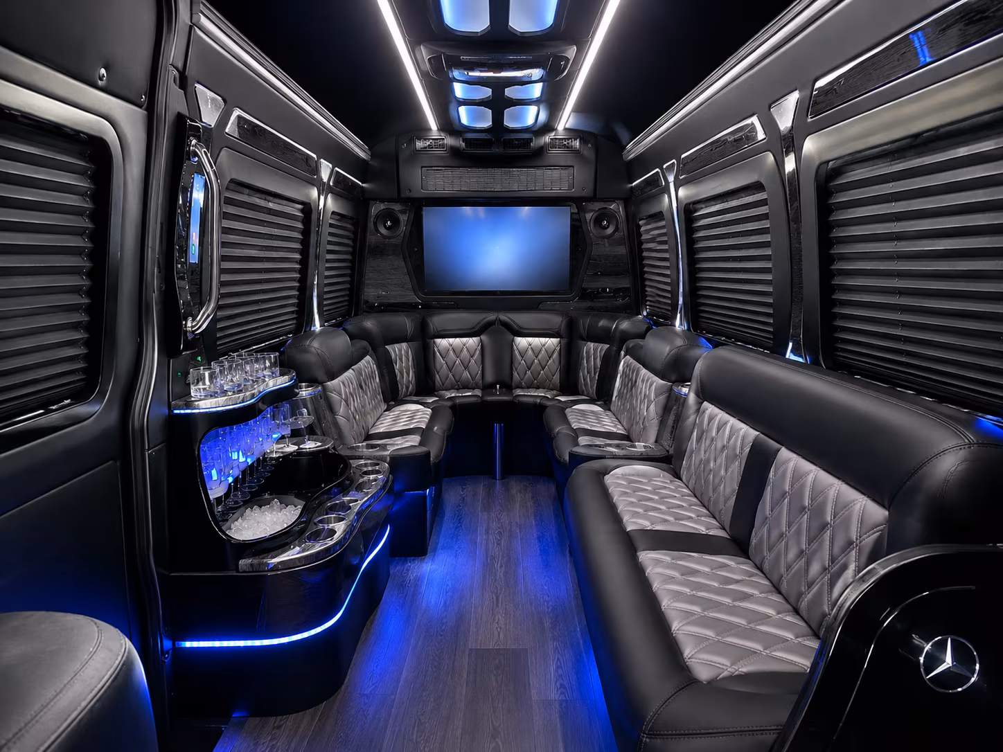 Jurupa Valley Corporate Transportation party bus interior