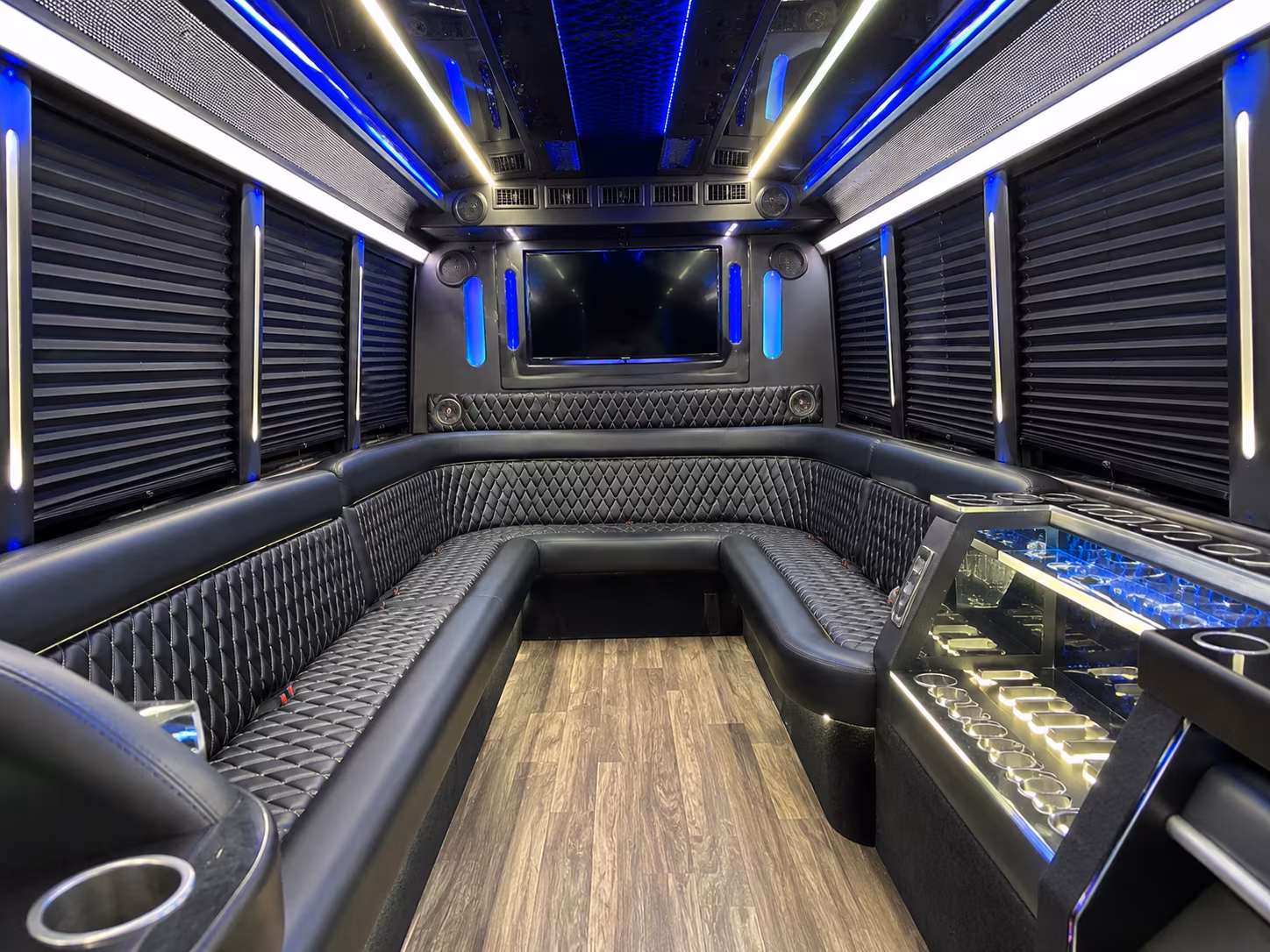 Jurupa Valley Private Event Transportation party bus exterior