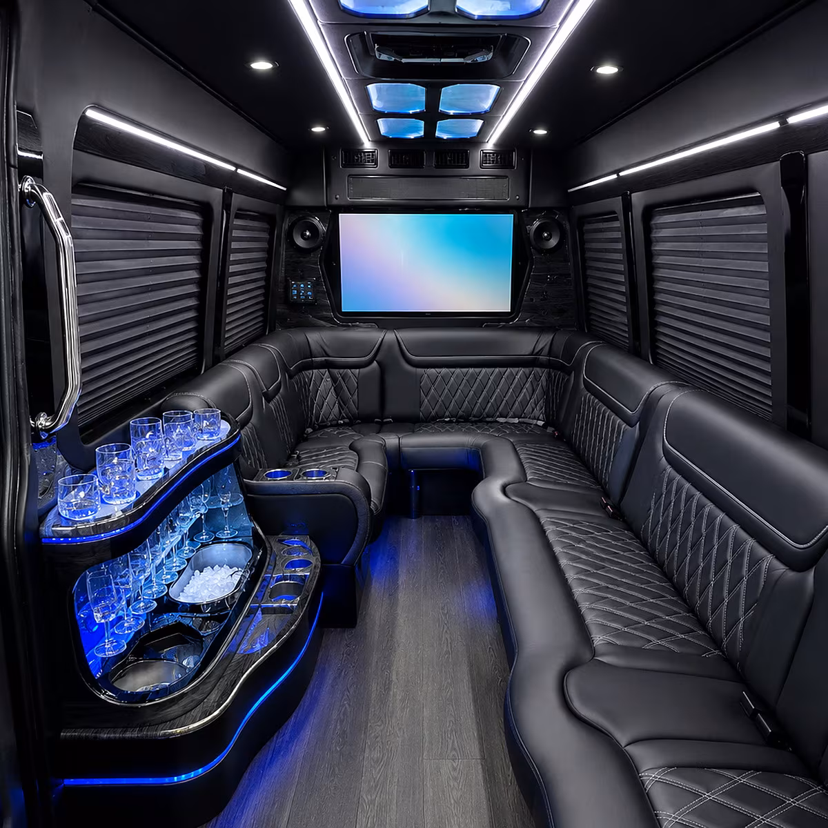 Jurupa Valley Private Event Transportation party bus interior