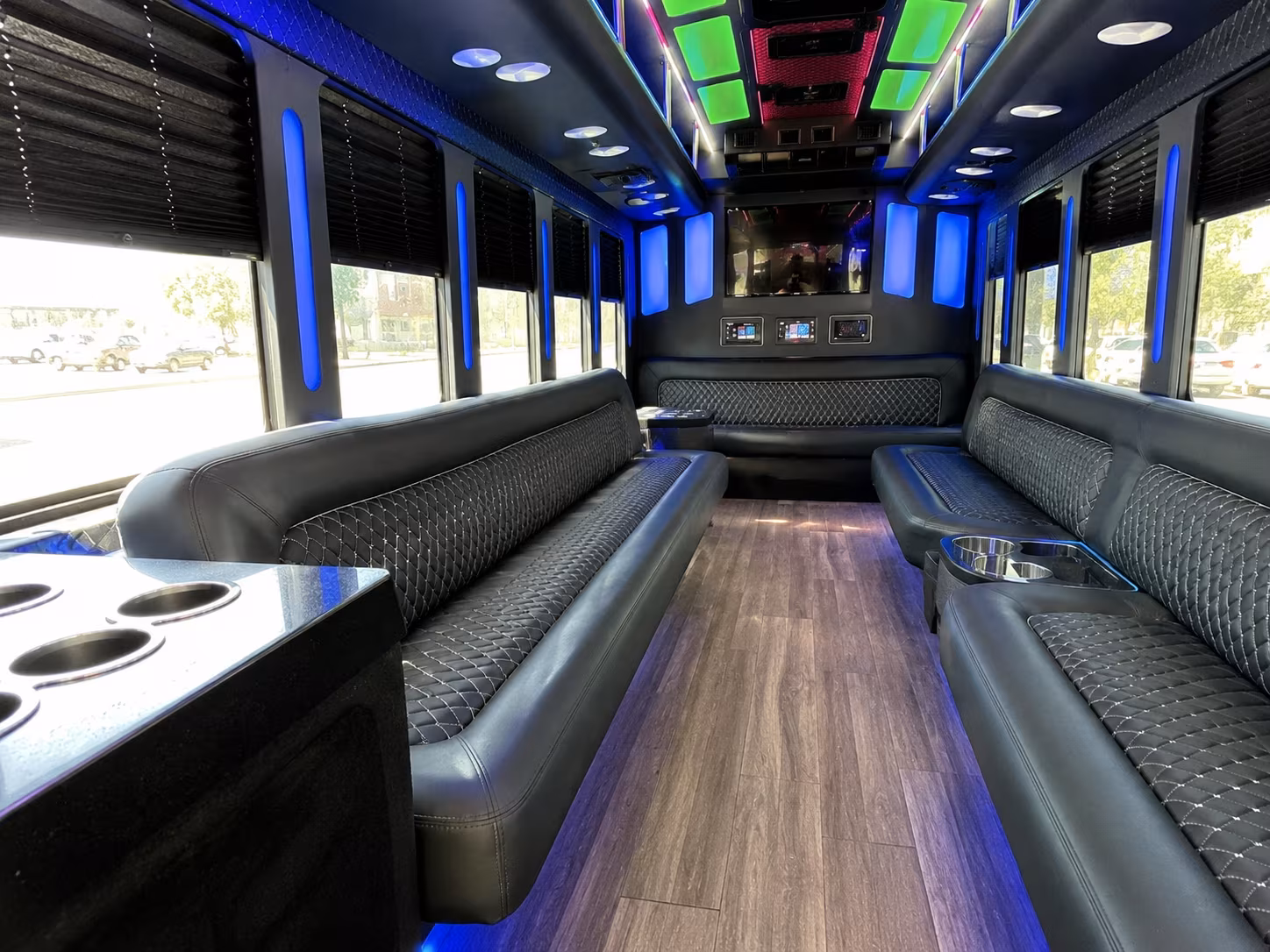 Jurupa Valley Private Event Transportation party bus interior