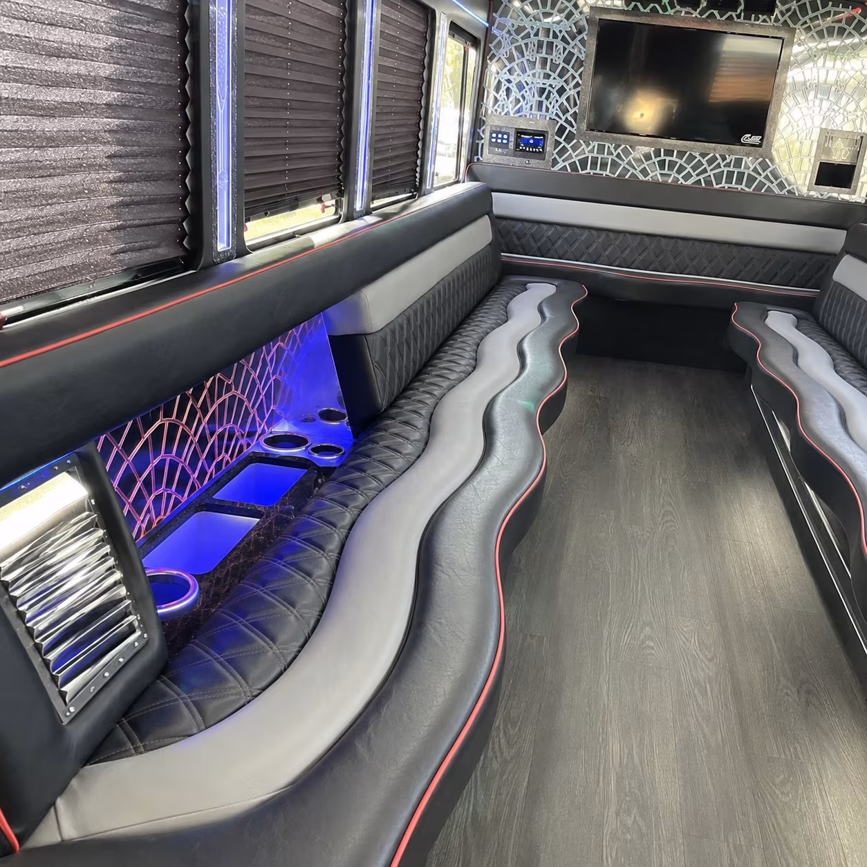 Jurupa Valley Prom & Homecoming Transportation party bus exterior
