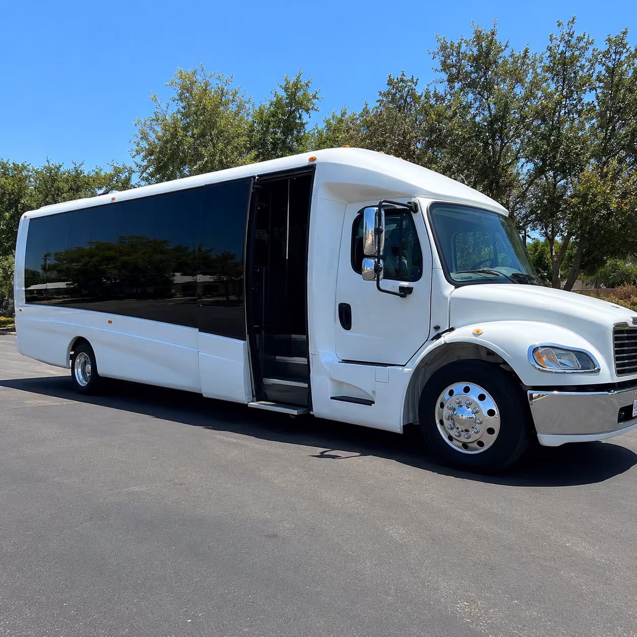 Jurupa Valley School Event Transportation party bus exterior