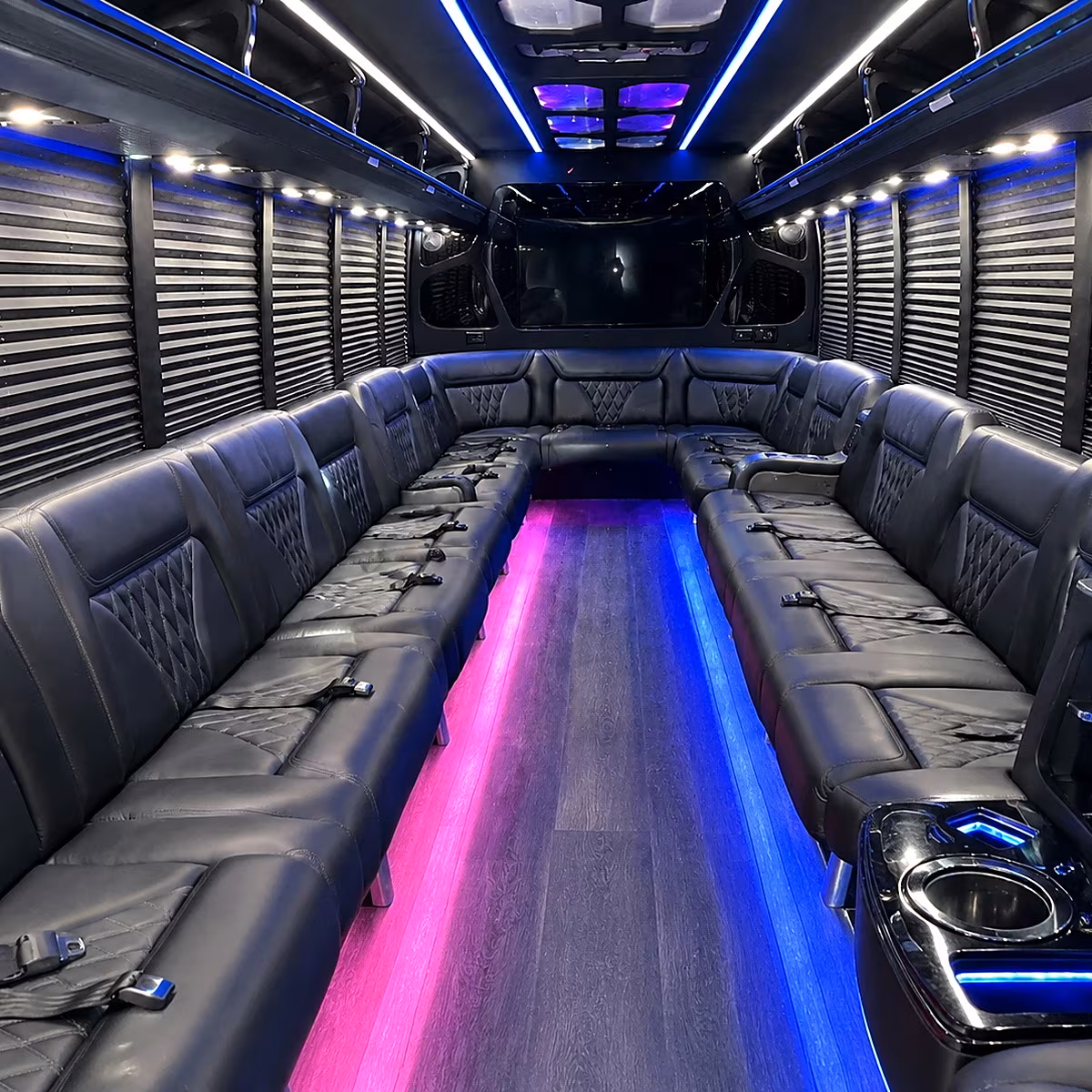 Jurupa Valley Sporting Event Transportation party bus interior