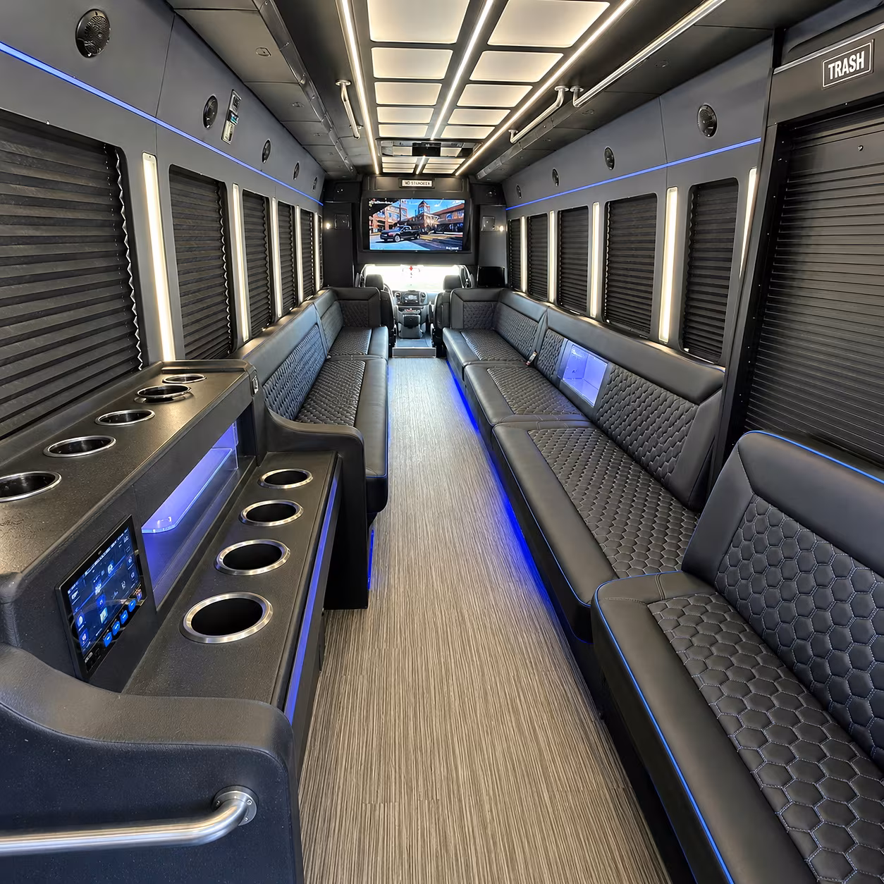 Jurupa Valley Wedding Transportation onboard seating