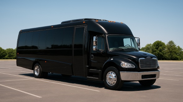 Exterior of Charter Bus Company Eastvale's 20 Passenger Party Bus in Eastvale