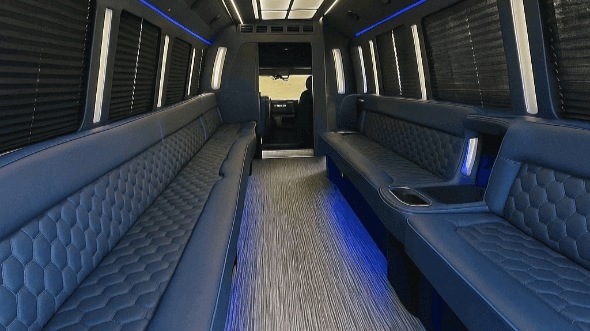 Interior of Charter Bus Company Chino's 20 Passenger Party Bus in Chino