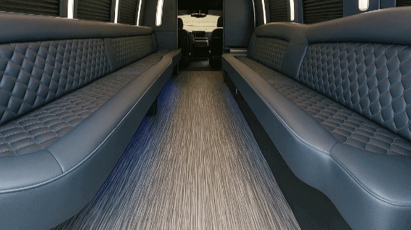 Interior of Charter Bus Company Rialto's 20 Passenger Party Bus in Rialto