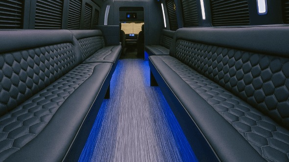 Interior of Charter Bus Company Chino's 25 Passenger Party Bus in Chino