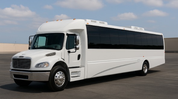 Exterior of Charter Bus Company Chino's 28 Passenger Party Bus in Chino