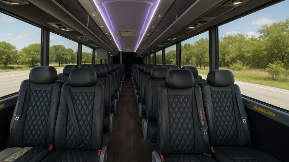 Interior of Charter Bus Company Jurupa Valley's 30 Passenger Minibus in Jurupa Valley