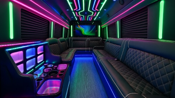 30 passenger party bus interior