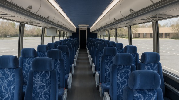 Interior of Charter Bus Company Jurupa Valley's 44 Passenger Charter Bus in Jurupa Valley
