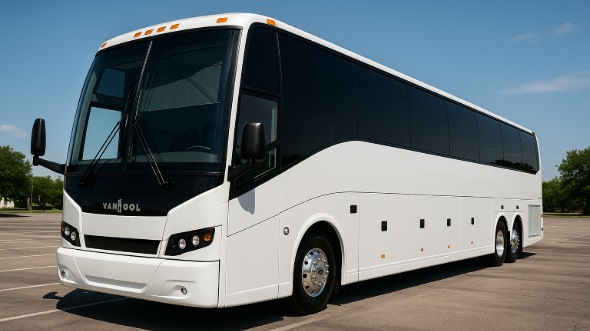 Exterior of Jurupa Valley Party Bus Company's 50 Passenger Party Bus in Jurupa Valley